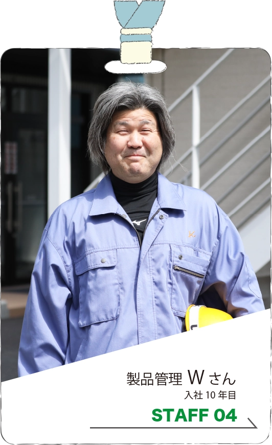 STAFF 04 入社10年目 製品管理 Wさん